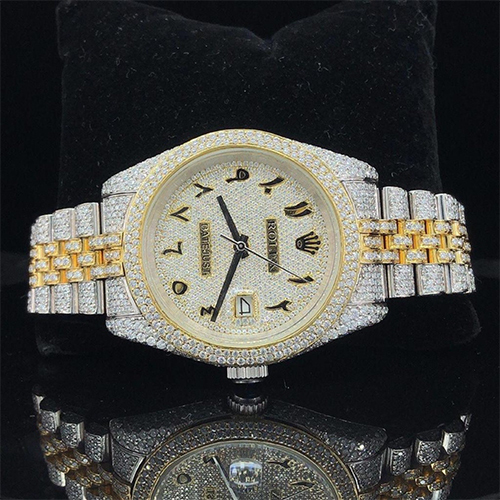 Diamod Studded Watch - Color: As Per Requirement