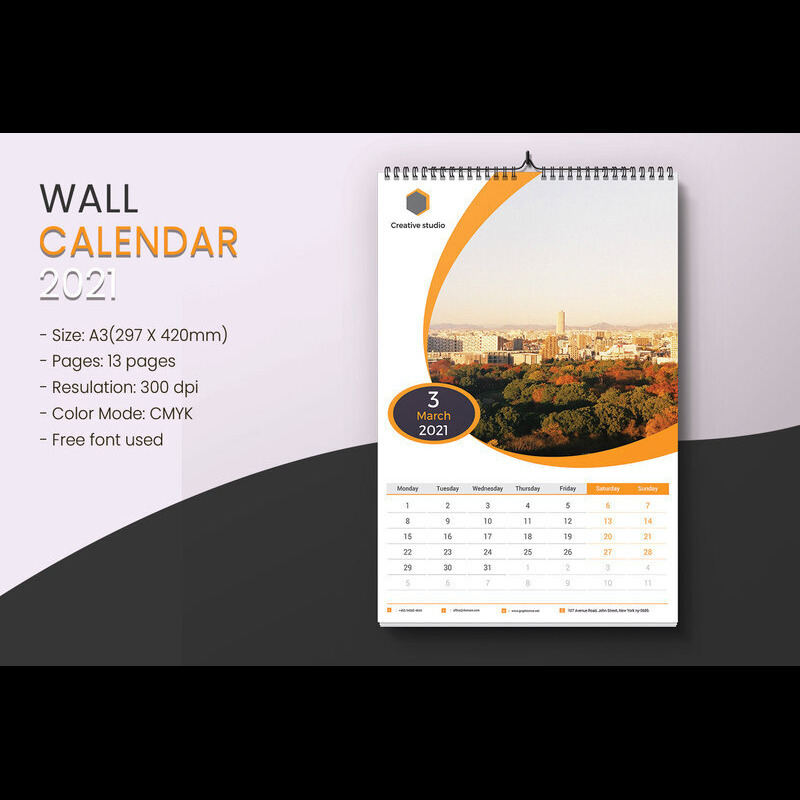 Wall Calendars - A2 Size, Yellow Paperboard | Customizable, Giftable, High-quality, Full-color Printing For Marketing And Brand Promotion