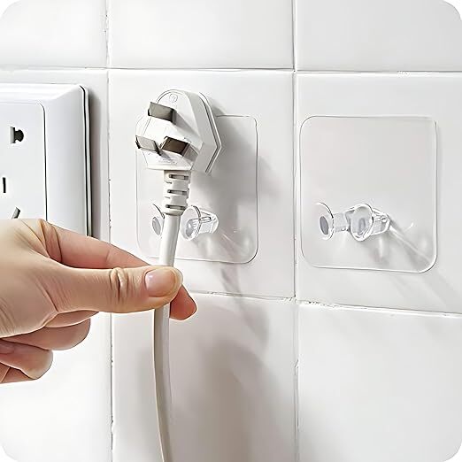 Meeto Wall Mounted Power Plug Socket Holder - Pvc Material , Single Cavity Design For Convenient Home Organization