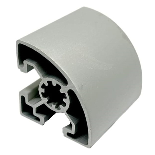 Industrial Radius Aluminium Profile - Ai Mg Si En Aw-6060 Alloy, 40x40mm Dimensions, Natural Dull Silver-grey Color, Robust Hardness, Aesthetic Angle Shape