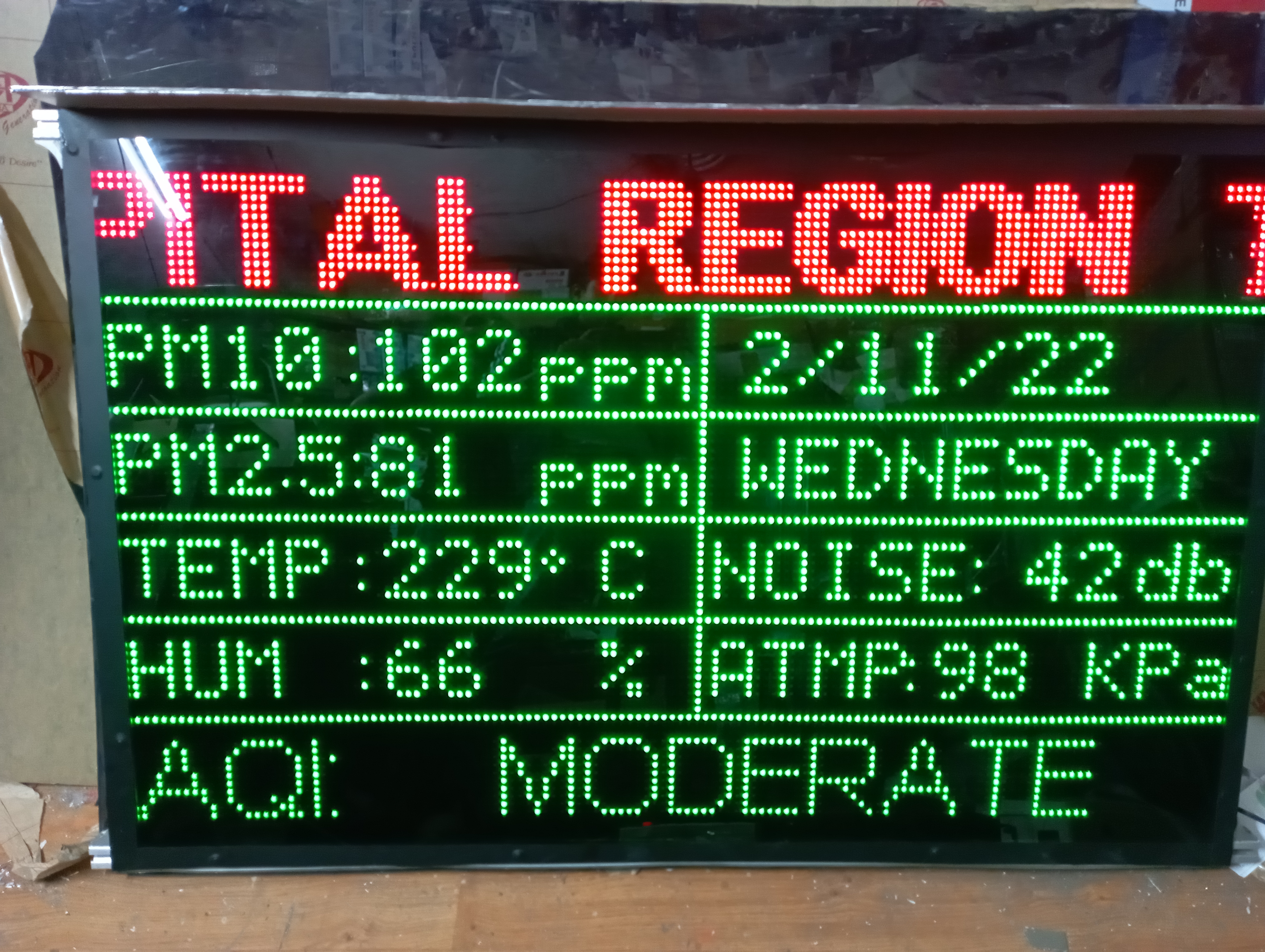 Air Quality Display System Application: Industrial & Commercial