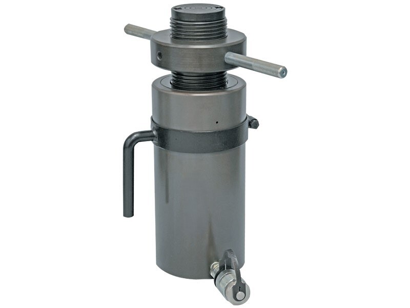 Hydrauli Cylinder Jack Aluminium General Purpose Threaded Ram With Safety Lock Nut Single Acting Spring Return