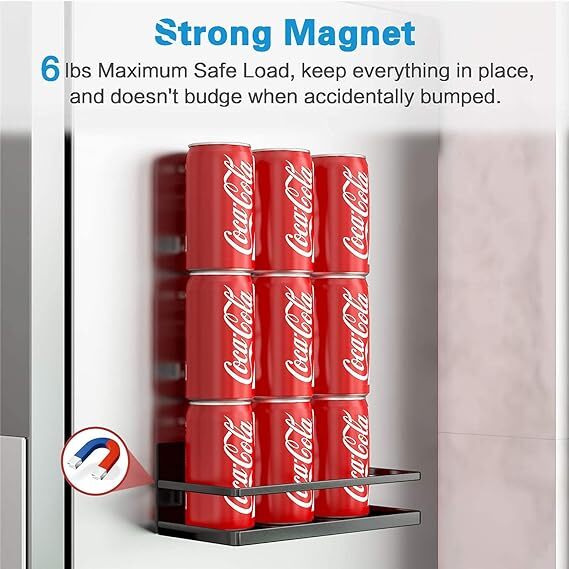 Mitsico Magnetic Shelf - Pvc Material, Free Size, Black | Versatile Kitchen Accessory, Effortless Storage, Efficient Fridge Management