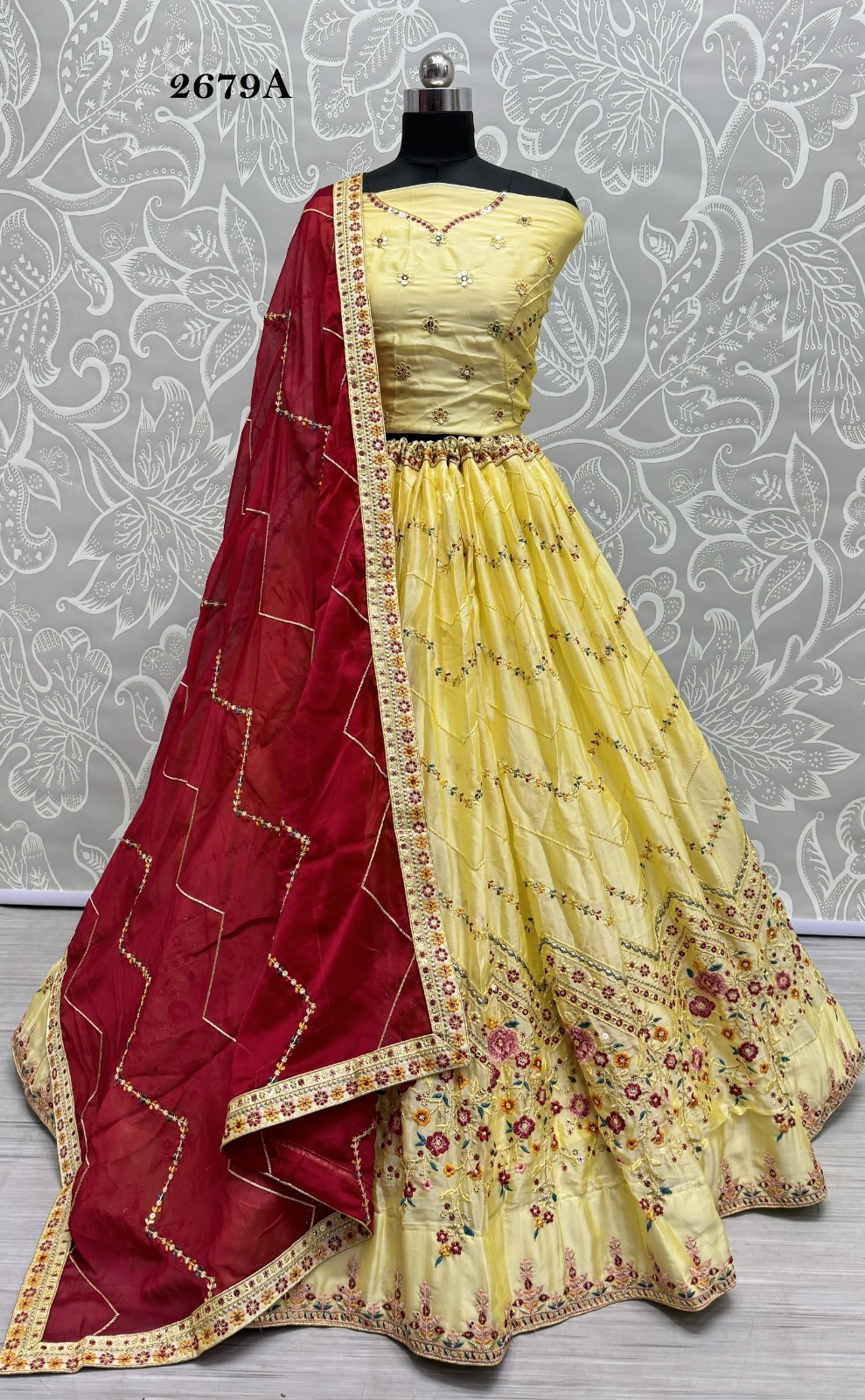 Lehenga Sequins Work, Zari Work - Bust Size: 44 Inch (In)