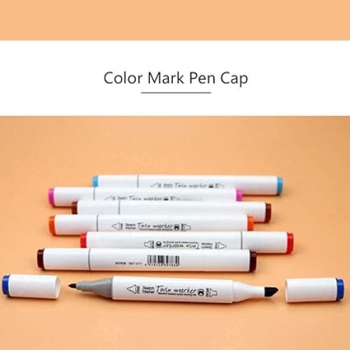 Shree Vivek Enterprise 24pcs Art Marker Dual Tip Highlighter Double Finish D Tip Drawing Coloring Art & Drawing Markers Paint Brush Stationer Color Makers (Set Of 24)