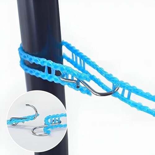 Kc Mart 5m Clotheslines Indoor And Outdoor Laundry Drying - Single Cavity Multicolor | Portable Adjustable Design Perfect For Camping And Home Use