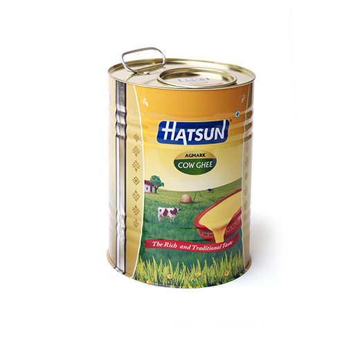Ghee Round Tin Container - Color: As Per Requirement