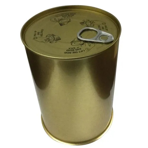 Oil Round Tin Container - Color: As Per Requirement