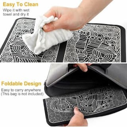 Mitsico Foot Massager - Pu Leather & Foam Cotton Board 55x55x13mm | 8 Modes 19 Intensity Levels Easy To Use Rechargeable & Portable
