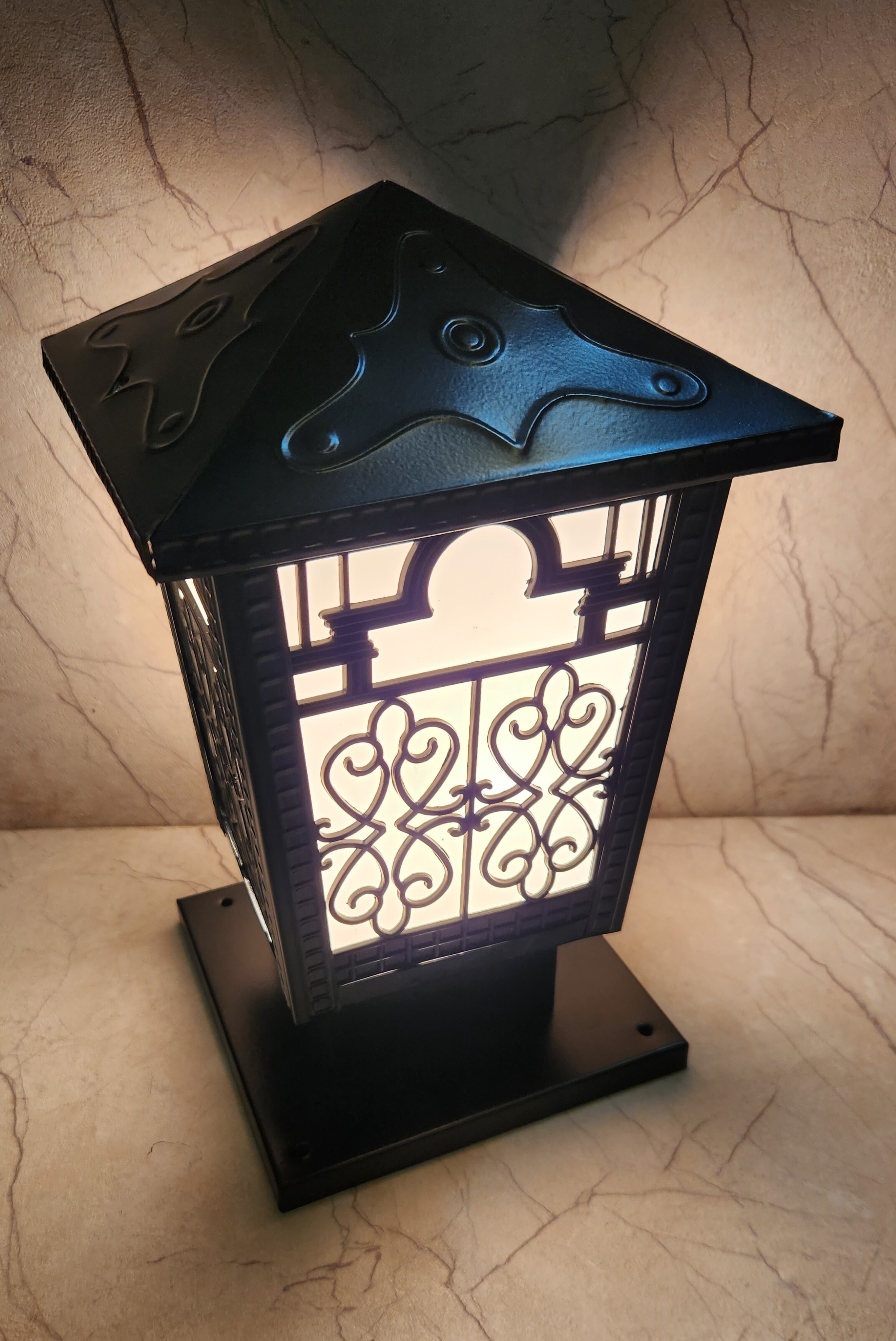 Gabbar Gl - Ms Material, 12 Inch Height, Black Color, Ip65 Waterproof Rating, 3000k Color Temperature, 20w Outdoor Lighting Solution | Easy Installation & Low Maintenance