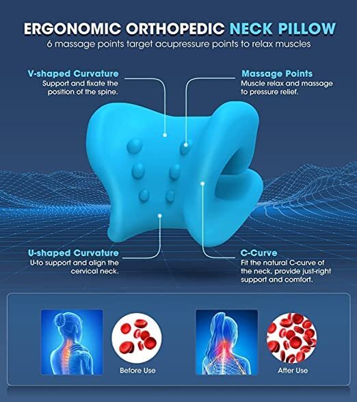 German Technology Neck Support Stretcher For Pain - Rubber Multicolour | Support Shoulder Suitable For Adults Men And Women
