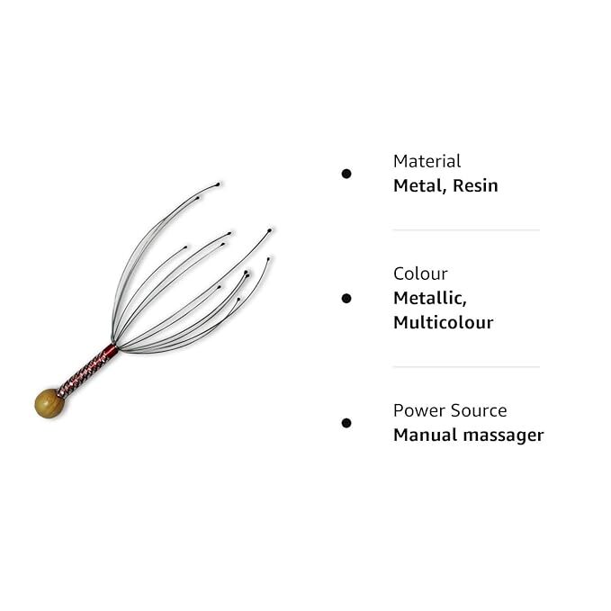 Rb Hand Held Scalp Massager - Color Steel Material, Multi Color Design For Relaxation And Stress Relief