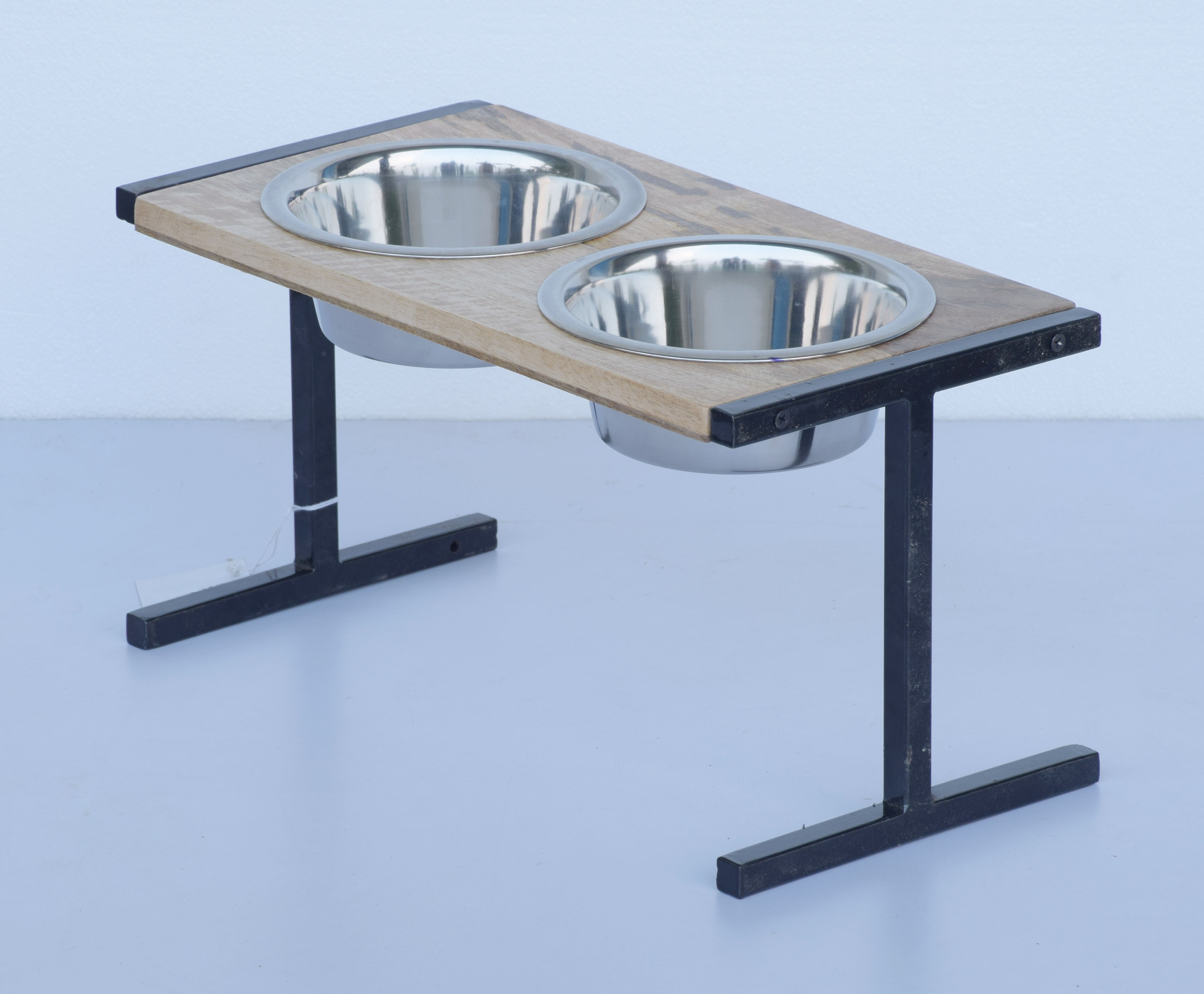 Wooden Decorative Dog Toy Table - Color: Brown And Silver