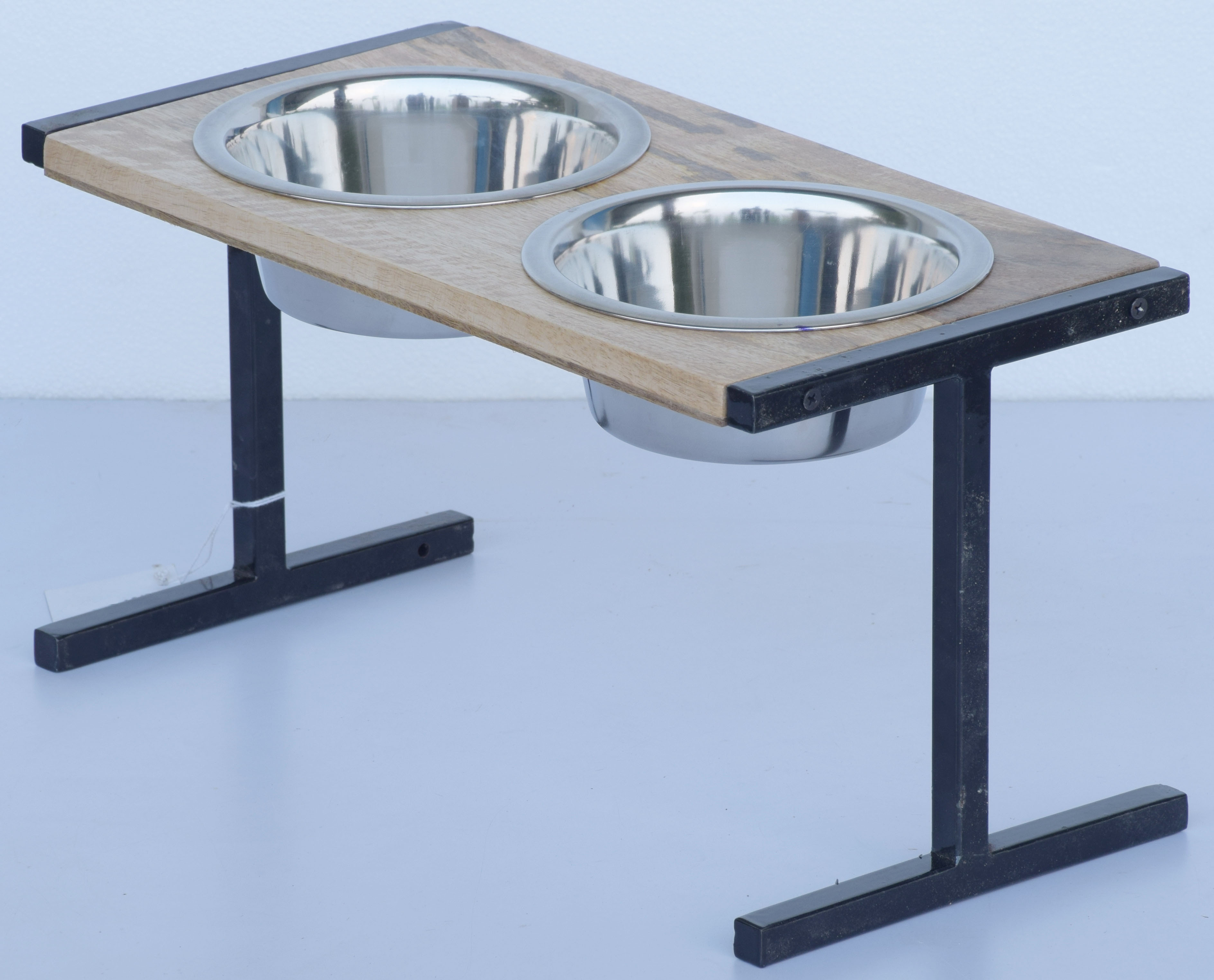 Wooden Decorative Dog Toy Table - Color: Brown And Silver