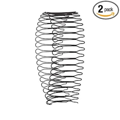 Sanas 2 Pcs Hair Styling Tool Accessories Roll Curve Clip Pins - Metal Black | Ideal For All Ages Invisible Fringe Hair Comb Clips