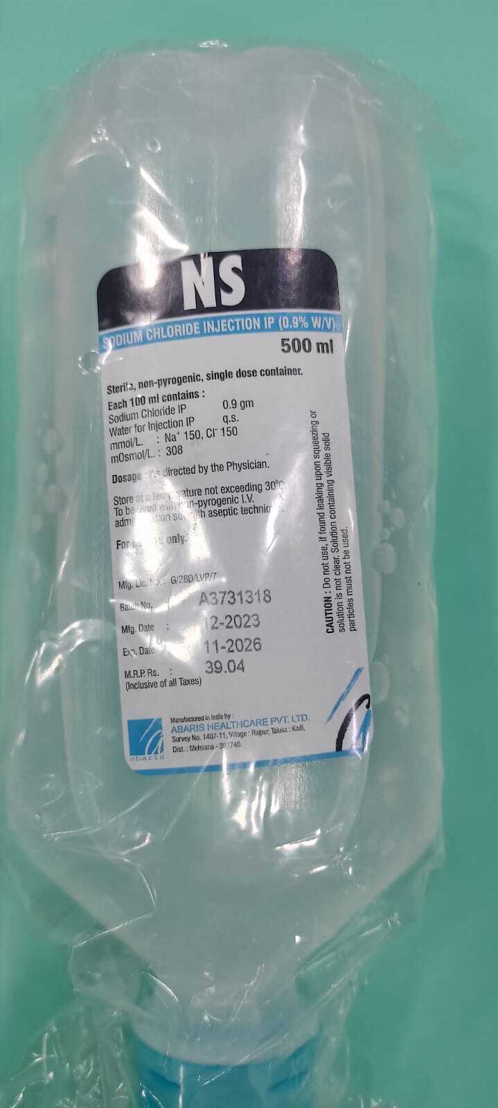 Abaris Iv Fluids 500ml - Ingredients: Sodium Chloride 500 Ml