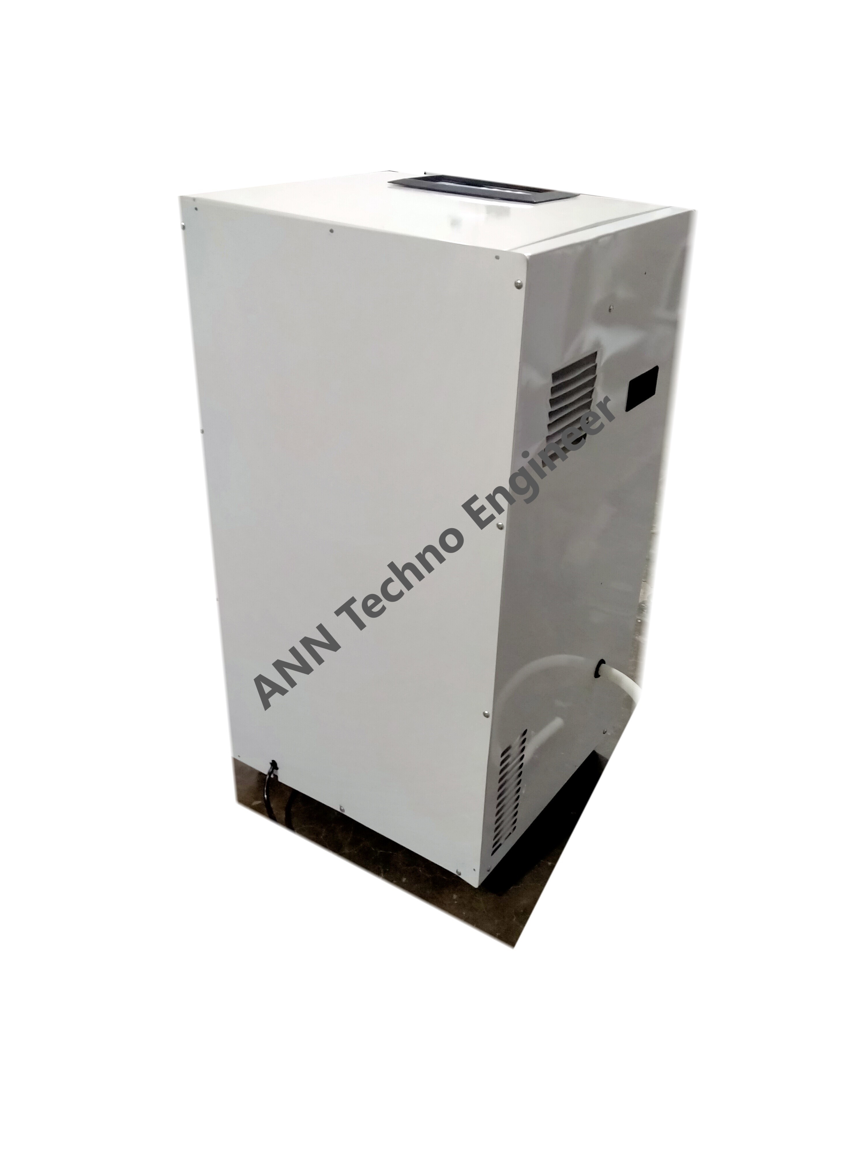 Industrial Refrigerant Dehumidifier 90l-day - Gi Powder Coated & Ss304, 480 X 450 X 1050mm | 1300w, Auto Humidity Control, Digital Panel, Continuous Drain Option, 7l Tank