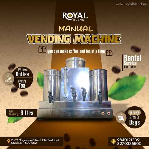 Coffee Vending Machine - Manual - Capacity: 3 Litre Milk