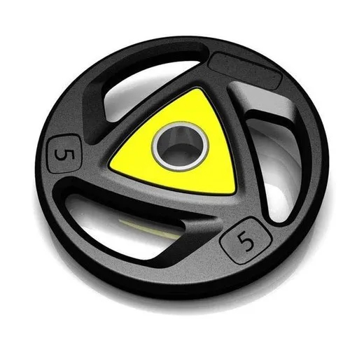 5 kg Olympic Weight Plate - Rubber Material, 50 mm Hole Diameter, Round Shape, Black Color, 10 Kg Weight | Manual Operation, for Muscle Gain, Commercial Use