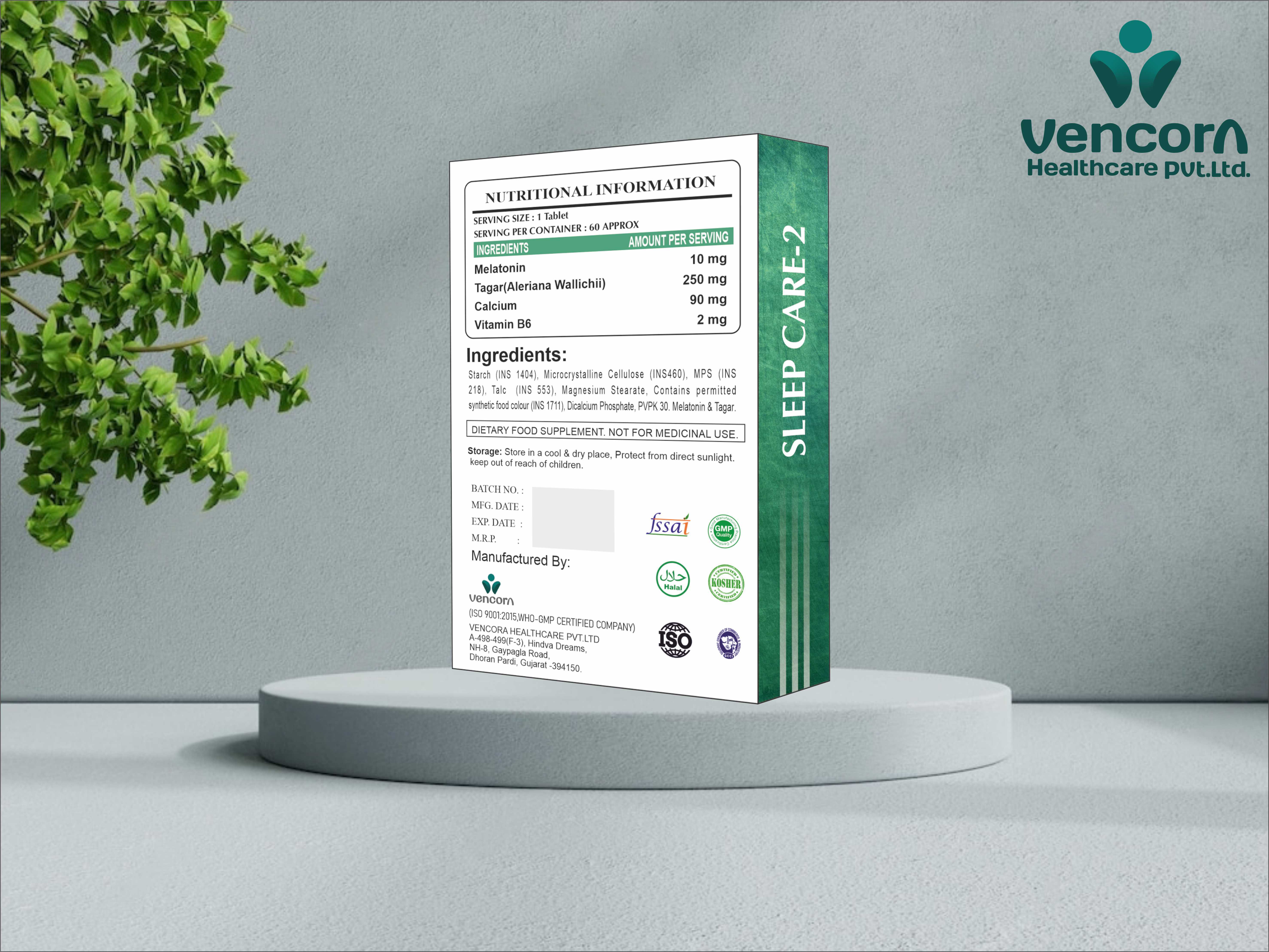 Melatonin And Tagar Sleep Care - Best Before: 36 Months