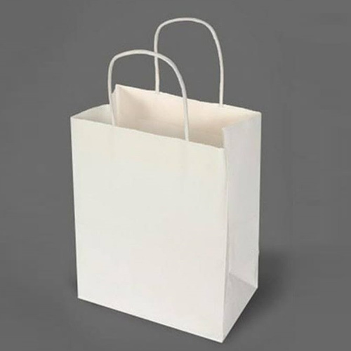 White Paper Bag - Customized Kraft Paper, Moisture Proof with Attractive Embossing and Flexiloop Handle