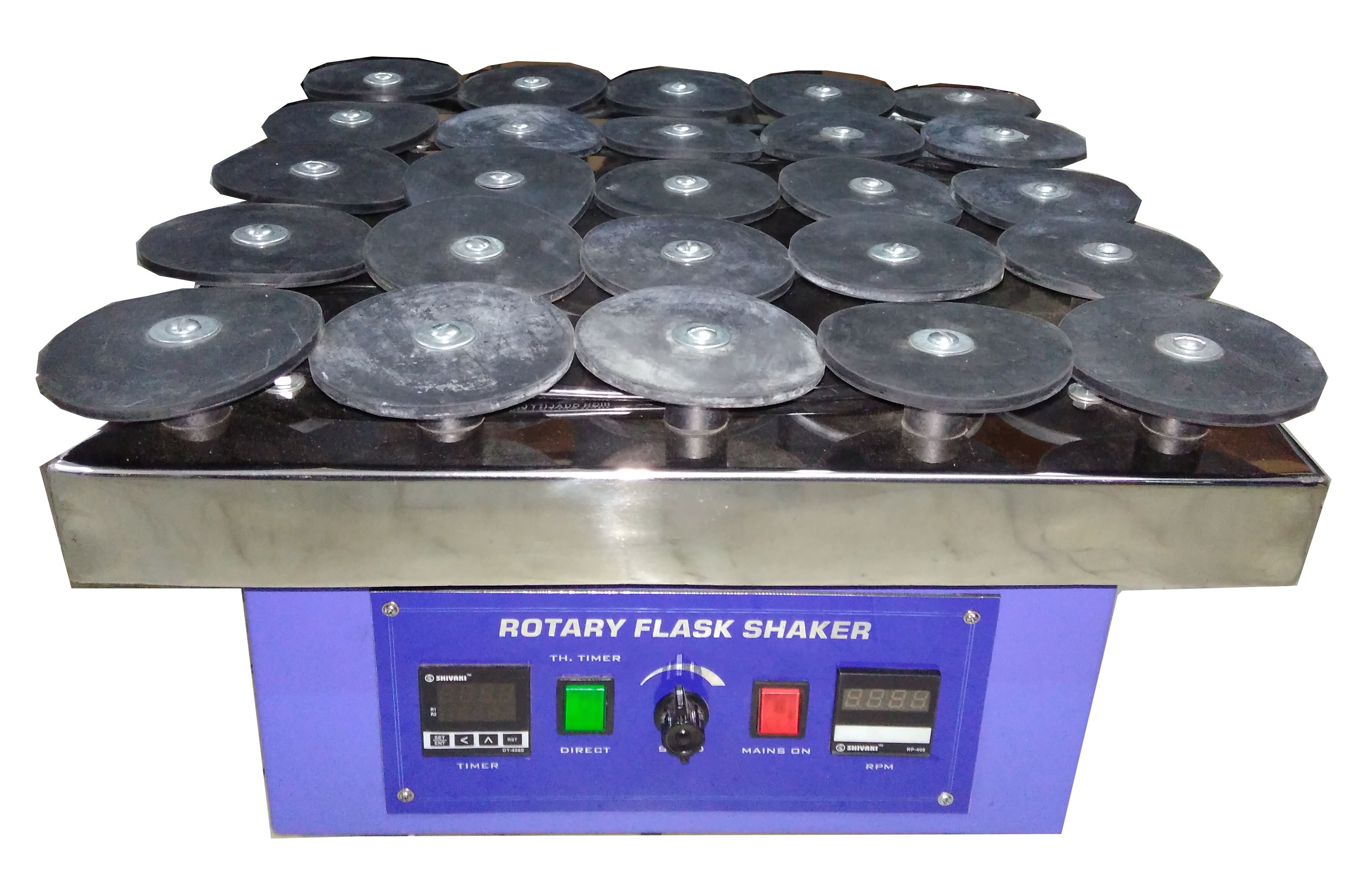 Rotary Shaker - Heavy Mild Steel, 20mm Amplitude, 30-500rpm Speed Range | Brushless Induction Motor, Stepless Frequency Control, Compact Counter Balanced Drive Mechanism