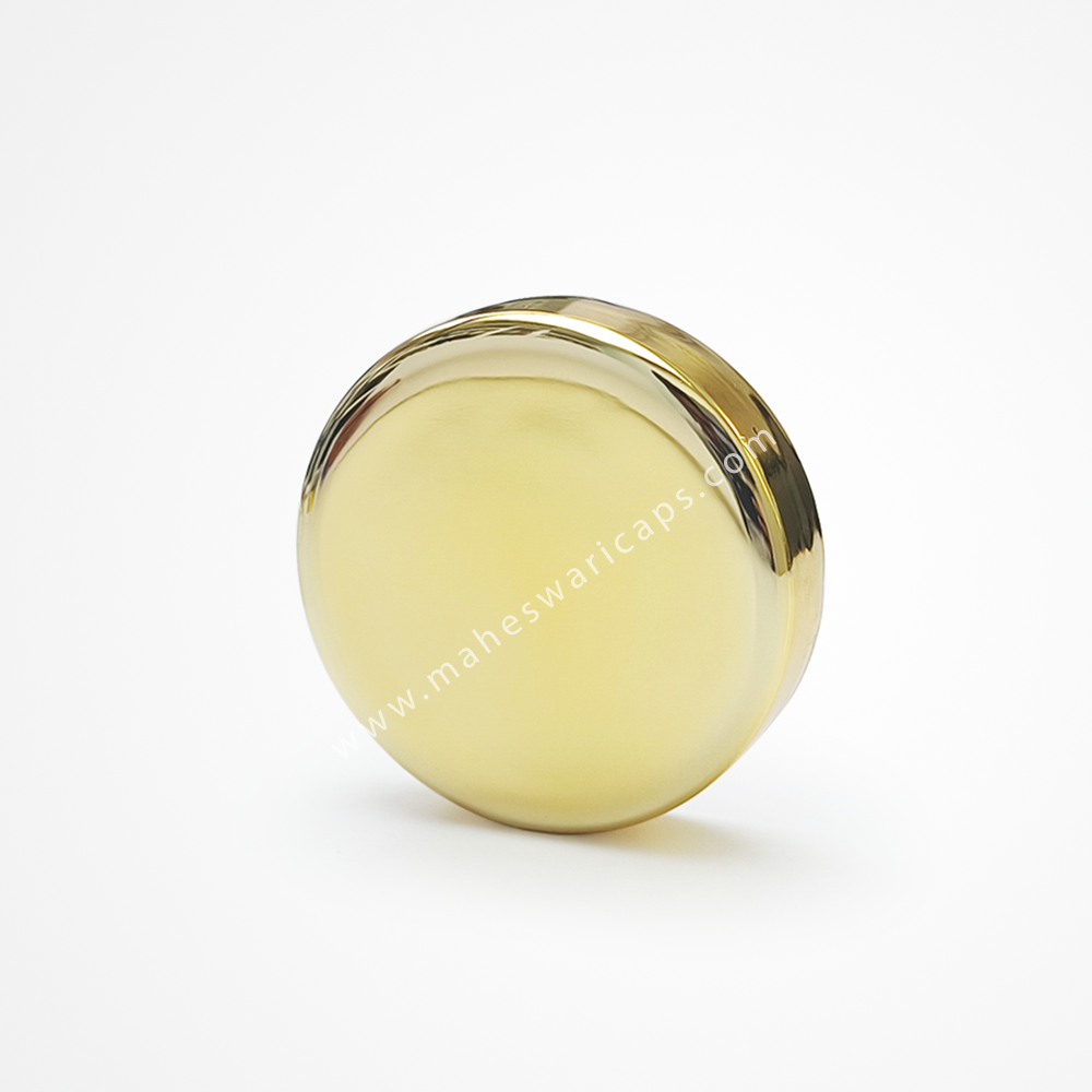 Round Gold Dome Plastic Cap 63mm - Pp Material, 63mm Diameter, Gold/silver Lacquer | Customizable Colors For Jars, Ideal For Confectionery & Cosmetics