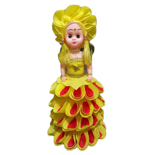 Double Papri Doll - Soft Fiber Stuffed, Various Sizes Available , Vibrant Yellow and Red Colors