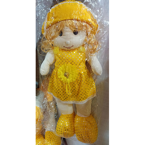 Big Candy Doll - Fabric Construction, Customizable Sizes Available, Cheerful Yellow Color | Soft Fiber Stuffed, Versatile Companion for All Ages