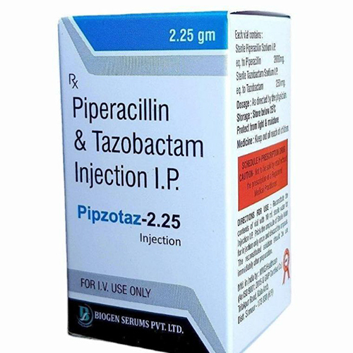Pipzotaz 2.25 Injection - Ingredients: Piperacillin 2G + Tazobactam 250Mg