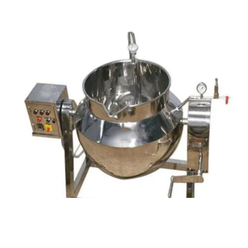 Silver Ss Industrial Tilting Paste Kettle