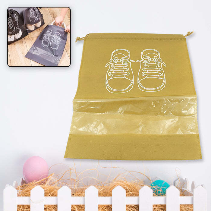 Shoes Storage Bag - Non-woven Material, Standard Size 45x36 Cm, Blue | Lightweight, Portable, Waterproof Pocket, Quick-dry Mesh For Beach And Travel