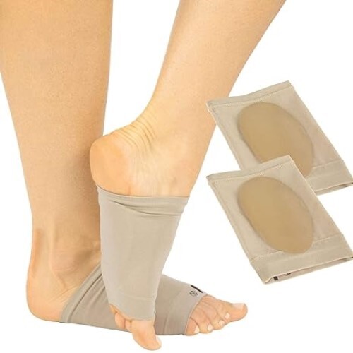 Mitsico Arch Support Sleeves - Silicone + Fabric, Free Size, Multicolour | Comfortable Gel Pad Design, Breathable, Adjustable Fit For Both Feet