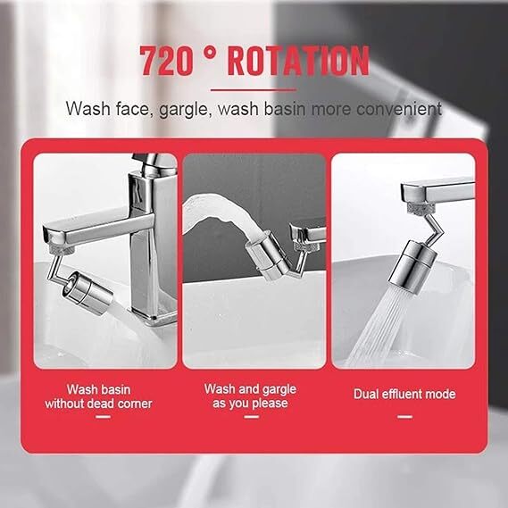 720 Degree Swivel Sink Faucet Aerator, Universal Adjustable Water Flow Filter Faucet Sink Movable Tap Head Rotatable Filter Nozzle Faucet Head For Kitchen Bathroom (1pc External Thread)