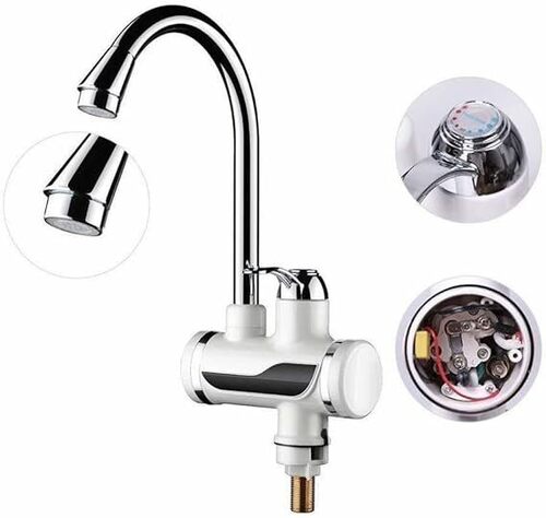 Instant Water Geyser Electric Water Geyser Tap Digital Display Heater Instant Hot Faucet For Kitchen - Material: Metal