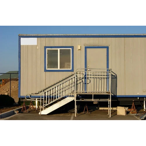 White And Blue Construction Site Office