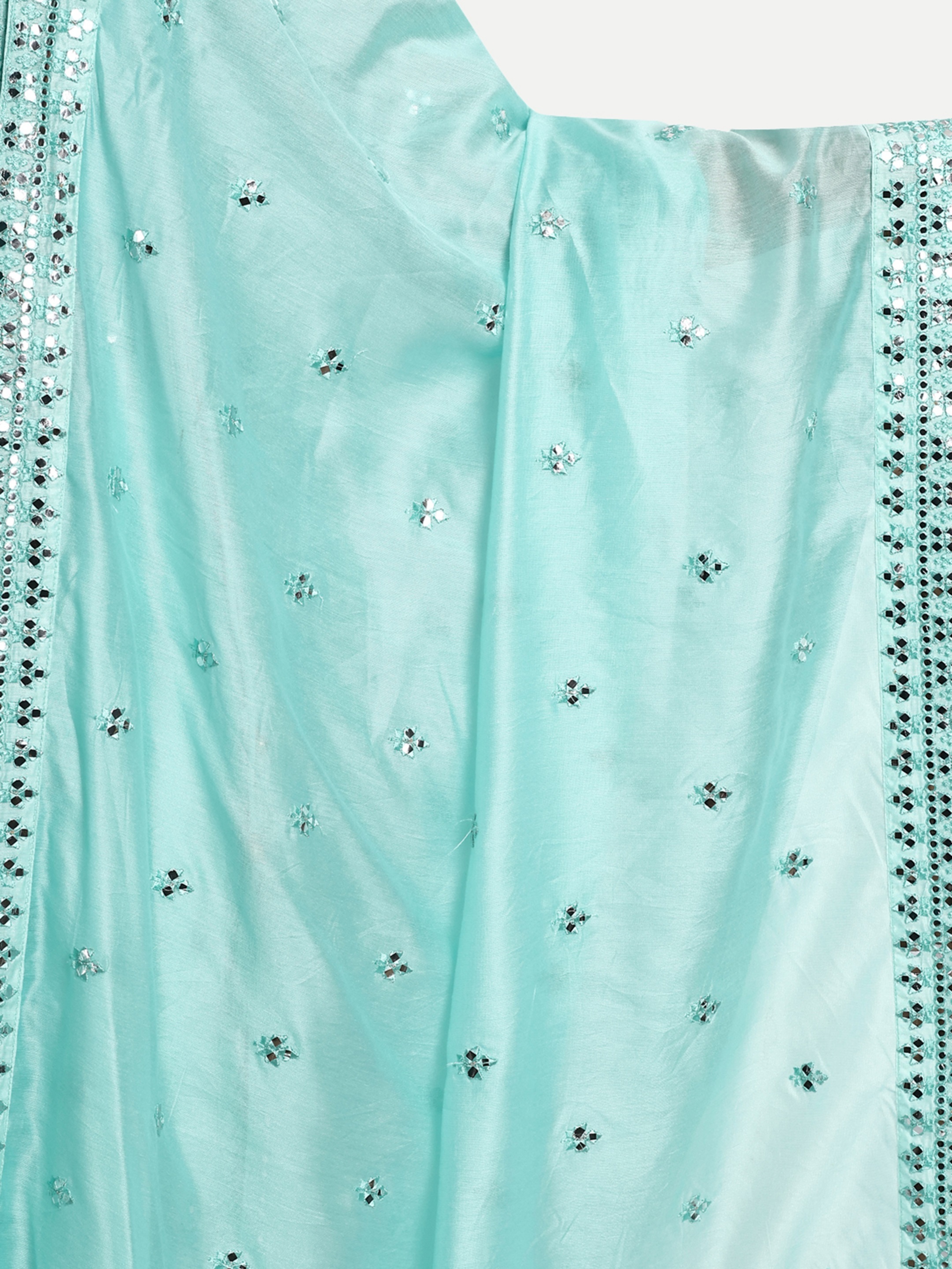 Chanderi Silk Designer Palazzo Suits - Color: Sky