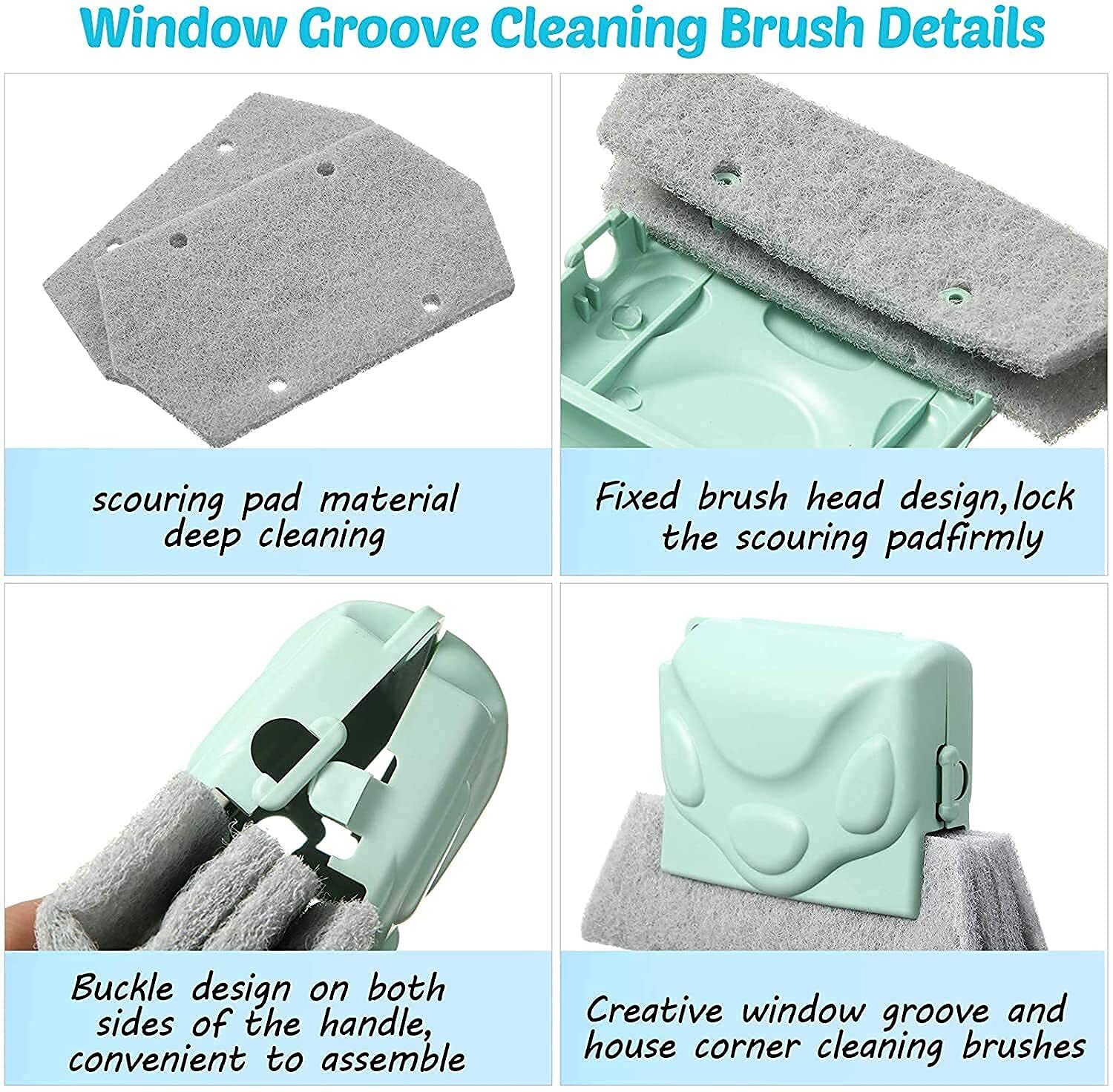 Mitsico Window Brush & Cleaning Brush - Polypropylene Material, Free Size, Multicolor | 2-in-1 Design, Flexible Durable Grip, Easy To Store, Multipurpose Cleaning Tool