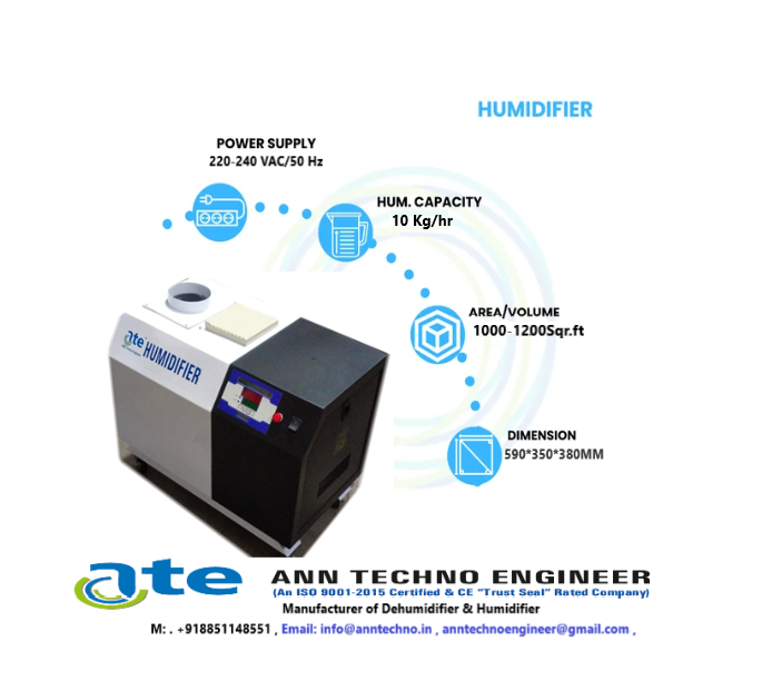 Ultrasonic Humidifier - Capacity: 10 Kg/h Kg/hr