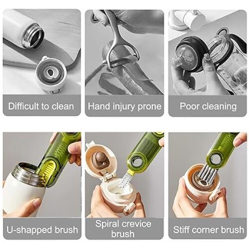 3 In 1 Multifunctional Cleaning Brush - Pvc Material, 115 Grams, Multicolor | Versatile Crevice Cleaning Tool For Various Surfaces