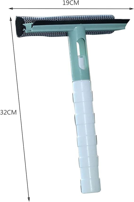 Small Squeegee Glass Wiper - Pvc Material, Single Cavity, Green Color | Reusable Double Side Window & Mirror Cleaner For Household Use