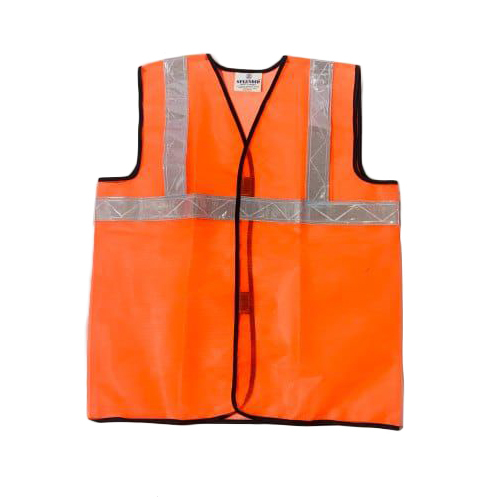 Reflective Safety Jacket - Canvas, Available in Different Sizes, Radiant Orange | Breathable, Non-Toxic, Quick Dry, Washable, Unisex, Sleeveless for All Seasons