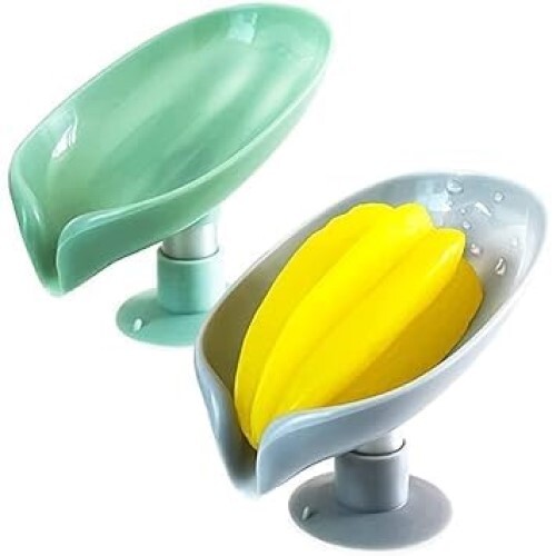 Leaf Shape Soap Holder (Brown) - Pvc Material , Multicolor Design With Single Cavity For Organized Household Use