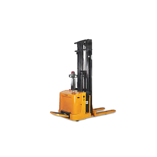 Erc Ride-on Electric Stacker - 220 Volt Electric Power Source | Durable Yellow Design, Strong Heavy Load Handling, Industrial Use, Warranty Included