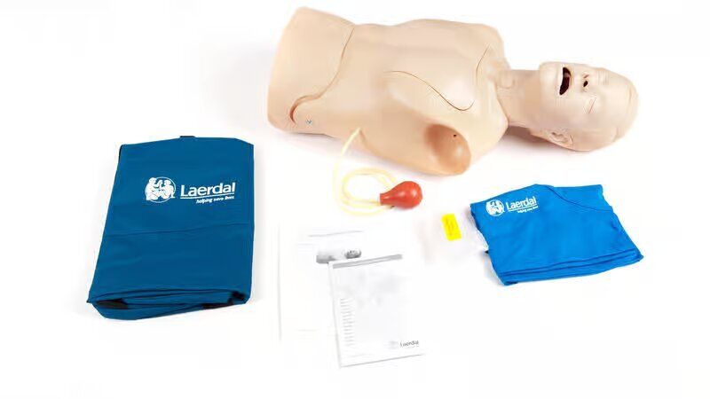 Ng Tube And Trach Care Trainer - Pvc Material, Ivory Color | Anatomical Head With Simulated Lungs And Stomach For Comprehensive Medical Procedure Practice