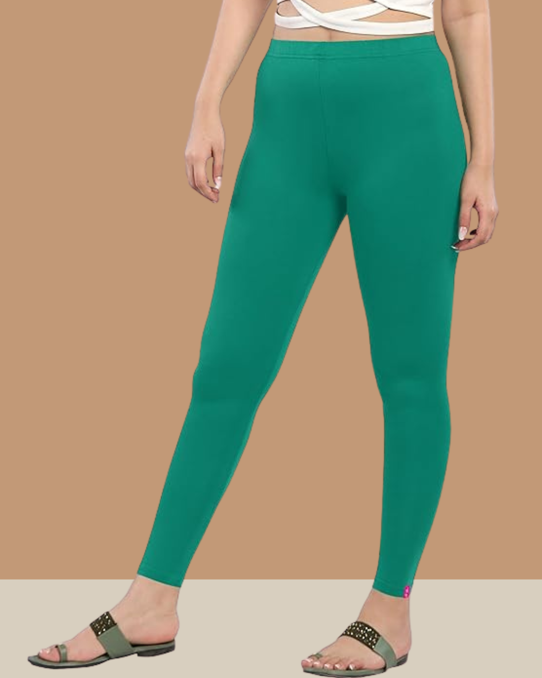 55+ Colours The Comforter Rama Green Ladies Ankle Length Legging