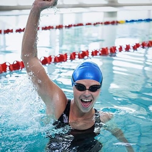 Ubersweet® लंबे बालों के लिए तैराकी कैप महिलाओं, पुरुषों, वयस्कों और बच्चों के लिए