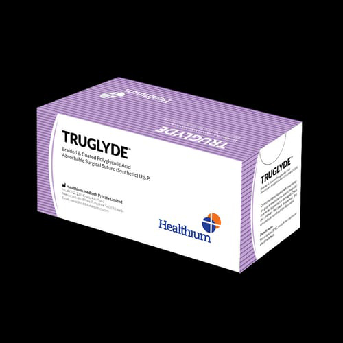 Truglyde ब्रेडेड और कोटेड पोलिग्लायकॉलिक एसिड अवशोषणीय सर्जिकल स्यूचर USP