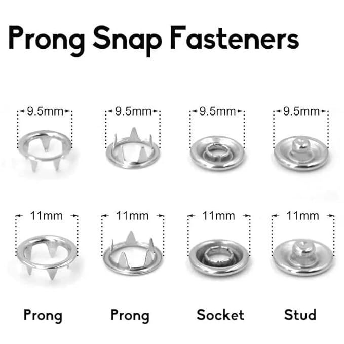 A.d.fresh 100 Pcs Snap Button Tool Kit | Metal Prong Ring Button Hollow And Solid Metal Prong Snaps Buttons With Fastener Pliers Press Tool For Sewing And Crafting | Diy Buttons Set For Clothing