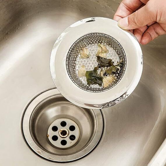 Mitsico 11.5 Cm Kitchen Sink Strainer - Stainless Steel Silver | Heavy-duty Filter Cup Stops Food Particles Easy Lift Design